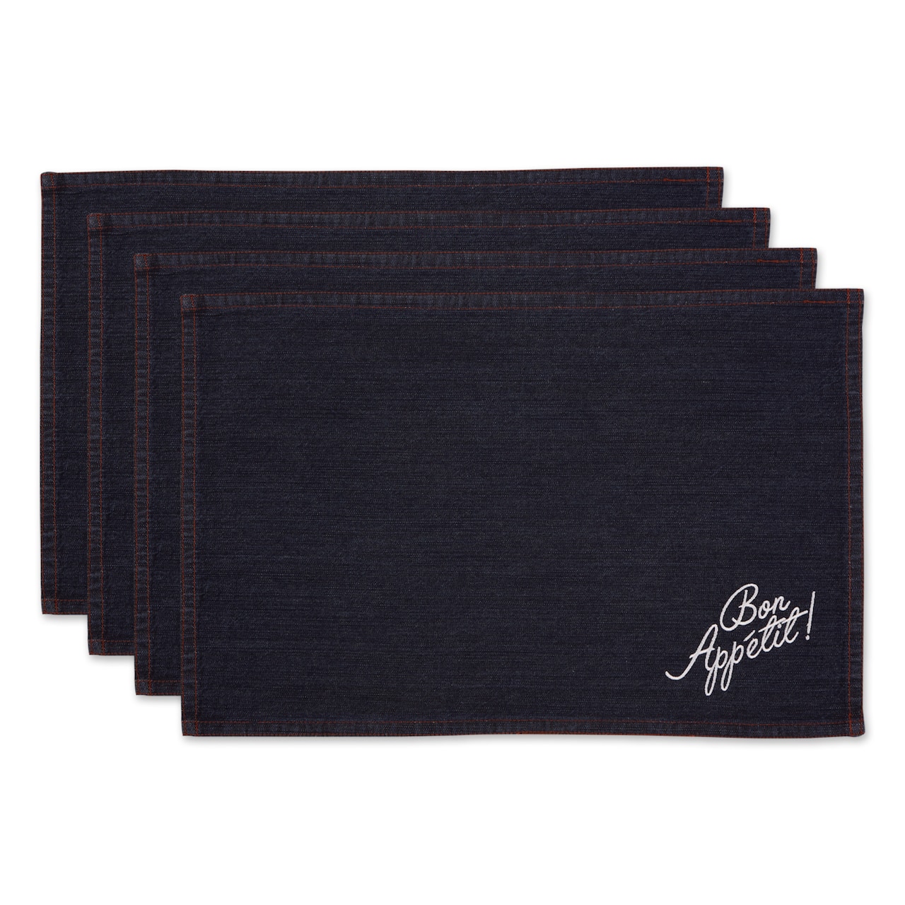 Bon Appetit Denim Embroidered Placemat, 4ct.
